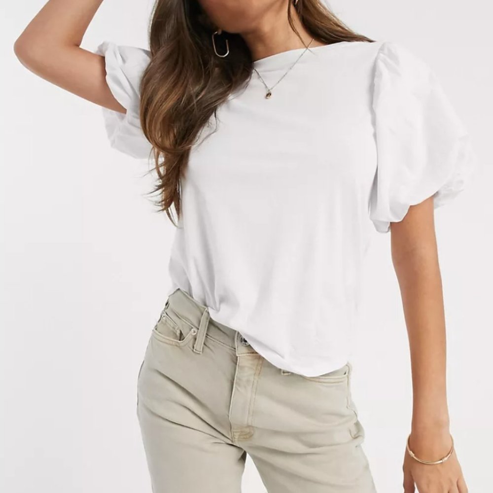 River Island Bubble Sleeve T-Shirt